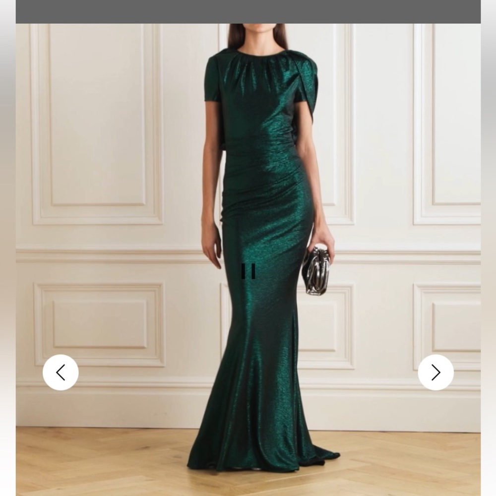 Talbot Runhof emerald green gown